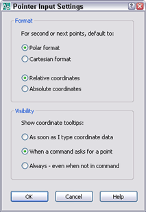 autocad commands dynamic input