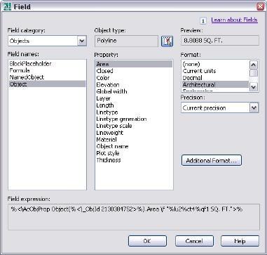 how do you use fields in acad 2016