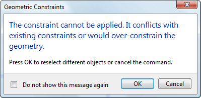 You cant overconstrain an object in AutoCAD