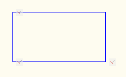 A rectangle with 3 perpendicular geometric constraints