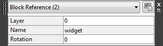 The Quick Properties panel shows the number of insertions of your block.