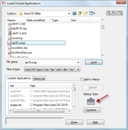 Drag AutoLISP files to the Startup Suite